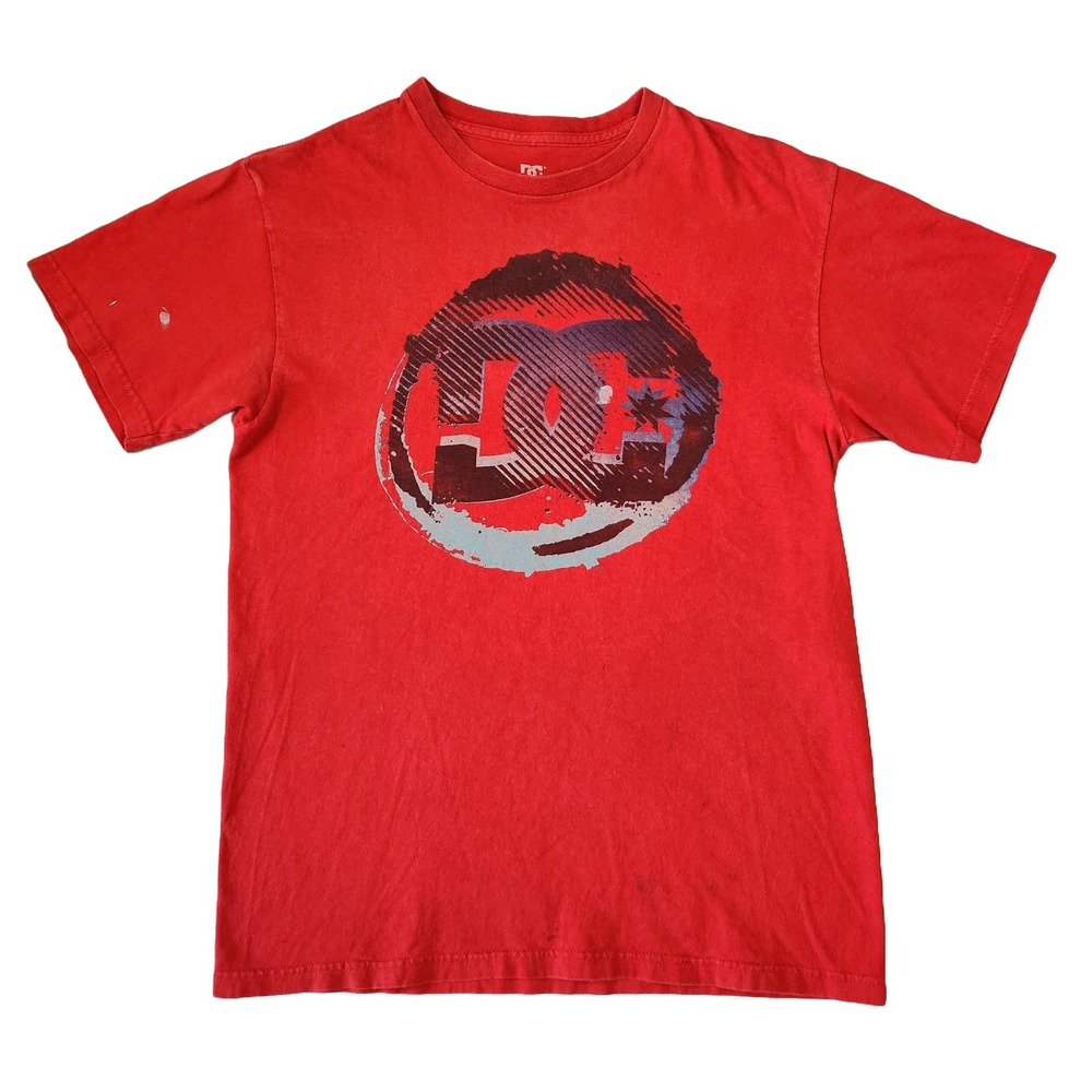 DC Graphic Shirt Cyber Y2k Skater Grunge Punk Red‎ Baggy Streetstyle Mens M